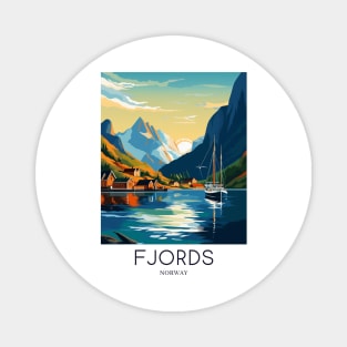 A Pop Art Travel Print of the Fjords - Norway Magnet